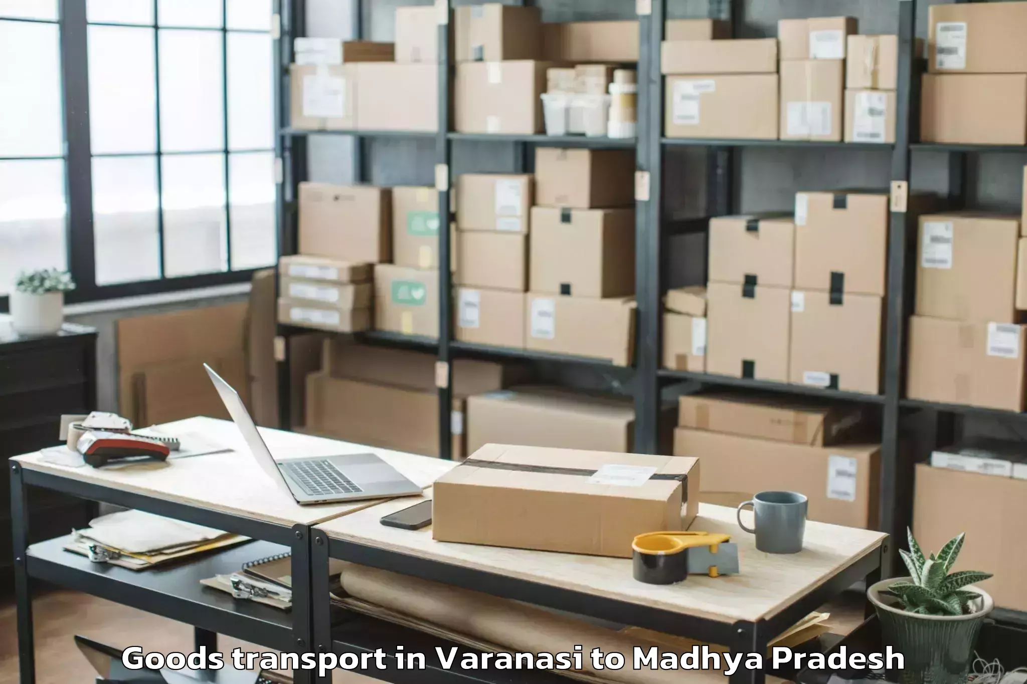 Varanasi to Khargone Goods Transport